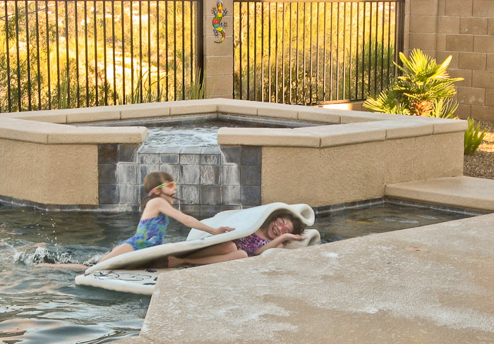 Elowen & Aidan in the Pool