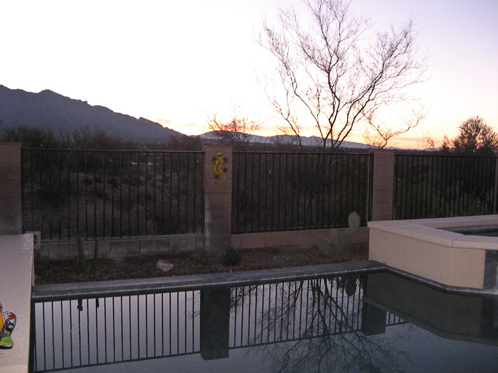 Pool, Mountains at Sunset